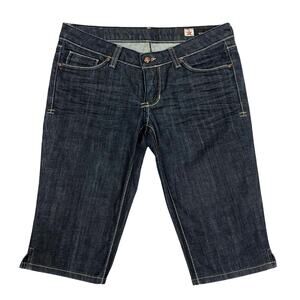 Peoples Liberation Womens Tanya Skinny Bermuda Shorts Size 26 Dark Wash Denim.